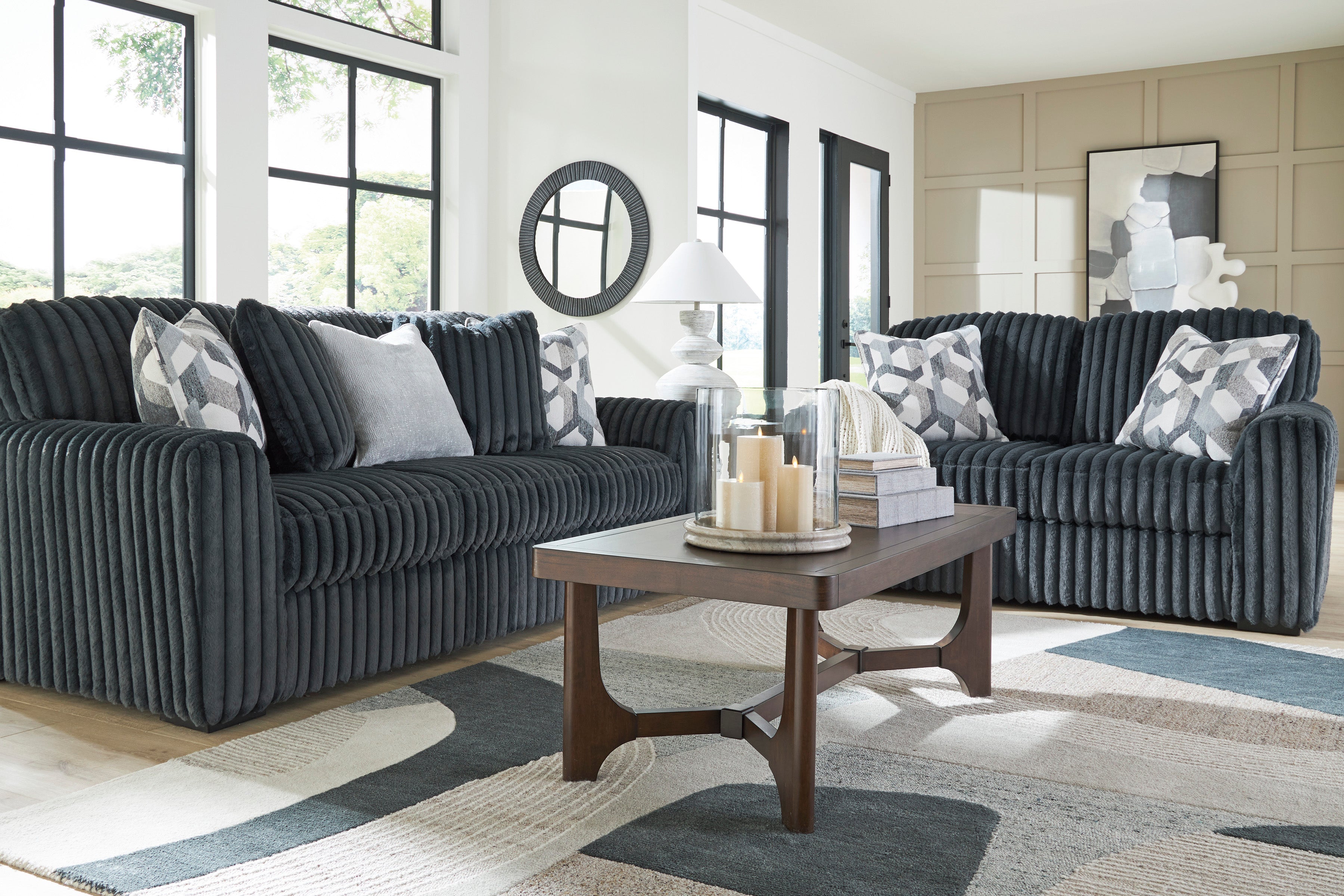 Midnight-Madness Gunmetal Sofa