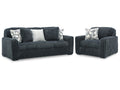 Midnight-Madness Gunmetal Sofa and Oversized Chair