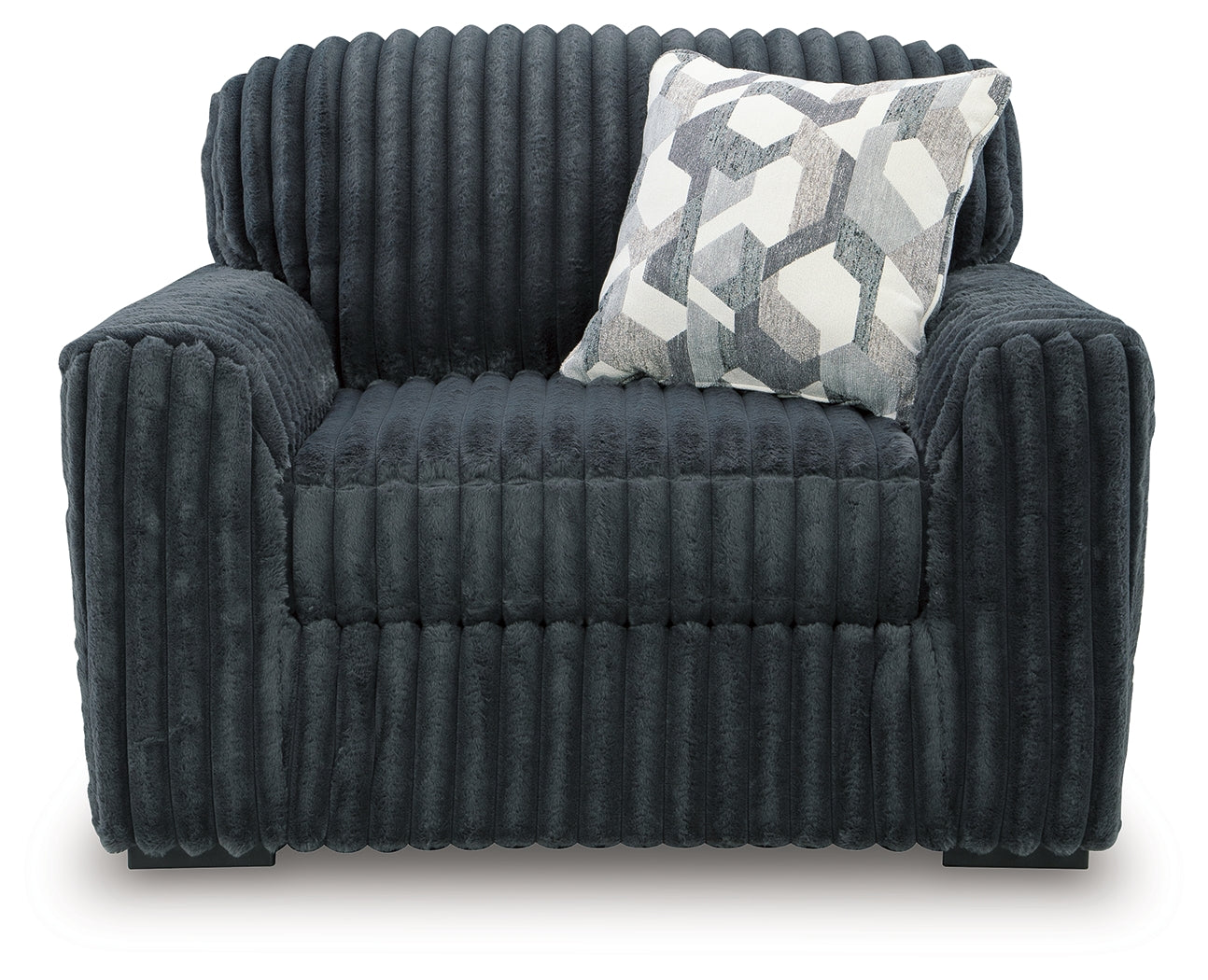 Midnight-Madness Gunmetal Sofa and Oversized Chair