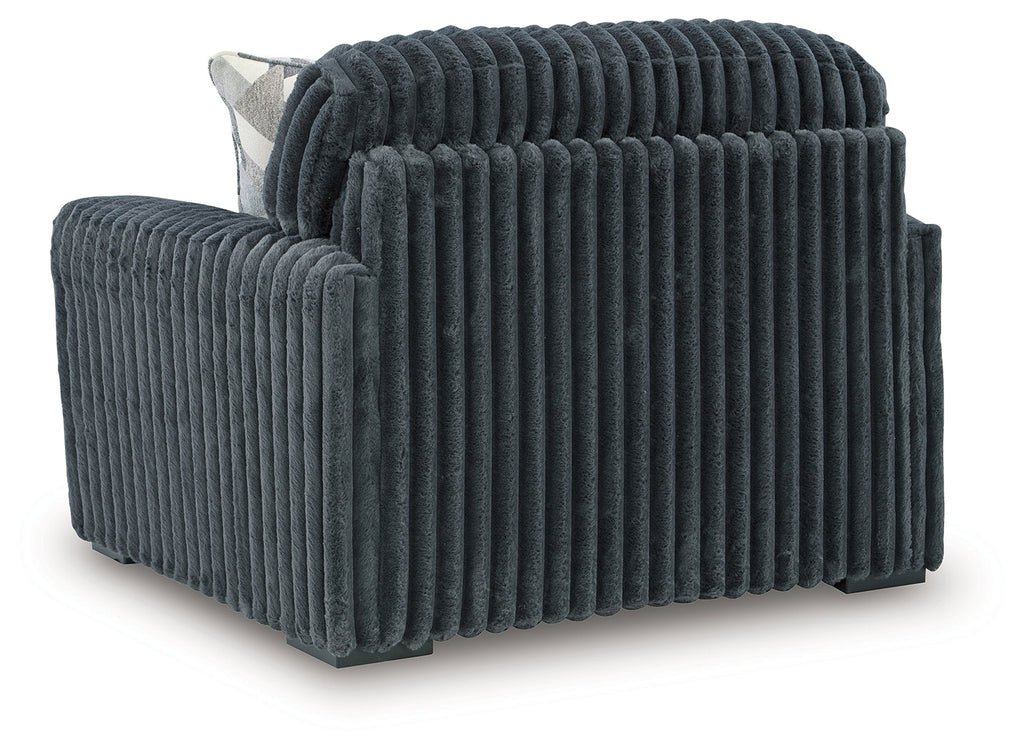Midnight-Madness Gunmetal Sofa and Oversized Chair