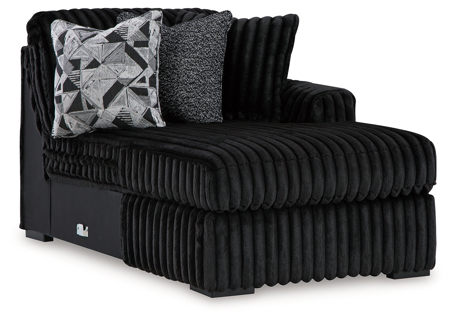 Midnight-Madness Onyx 2-Piece Sectional and Oversized Accent Ottoman