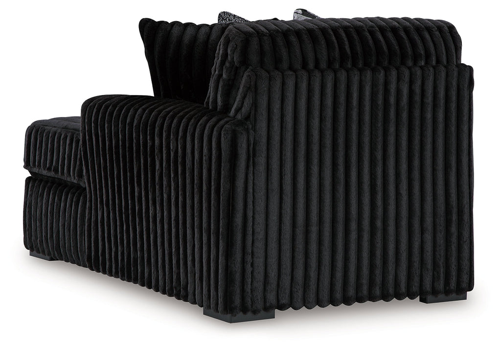 Midnight-Madness Onyx 2-Piece Sectional and Oversized Chaise
