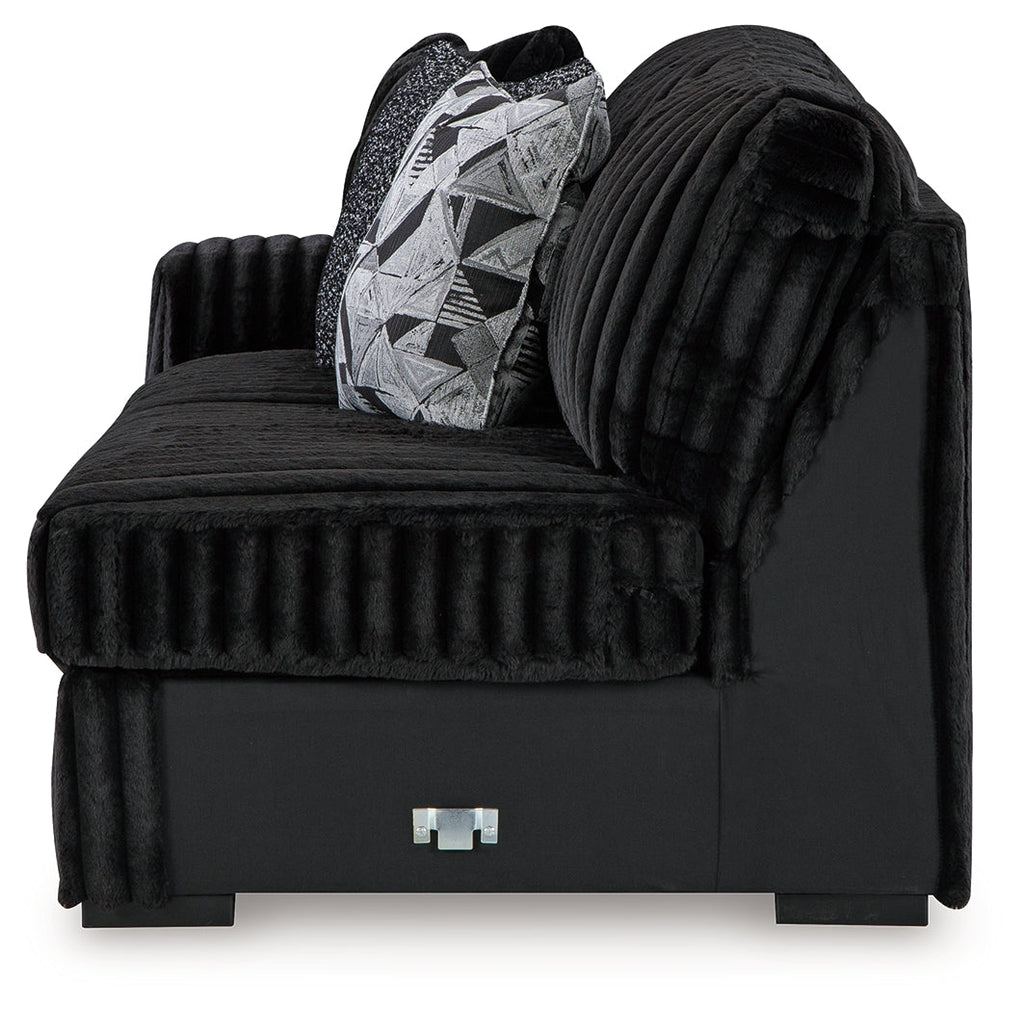 Midnight-Madness Onyx 2-Piece Sectional and Oversized Chaise