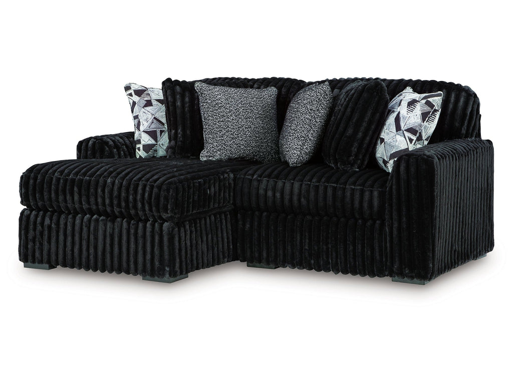 Midnight-Madness Onyx 2-Piece Sectional with Left Chaise