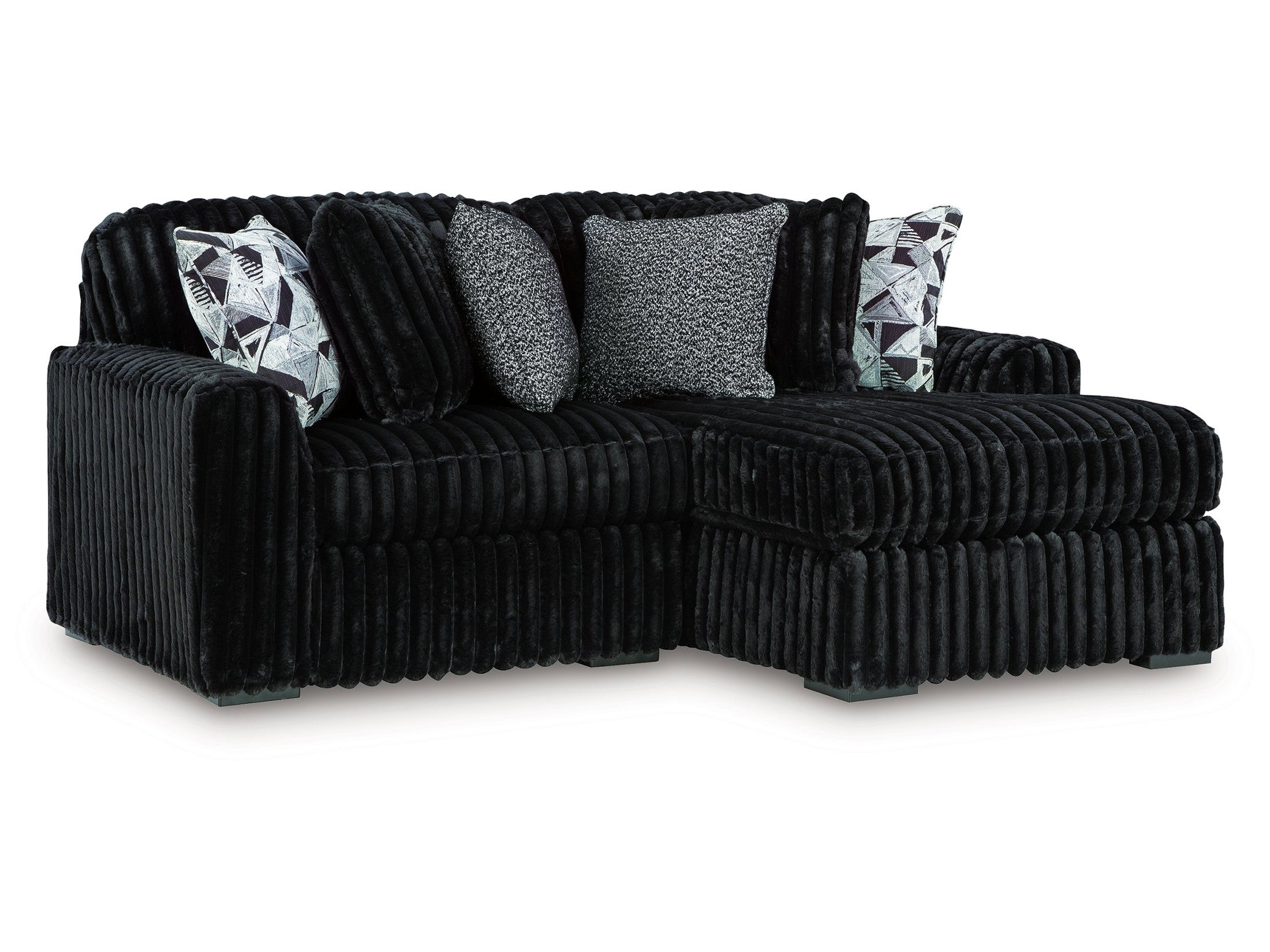 Midnight-Madness Onyx 2-Piece Sectional with Right Chaise