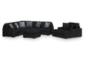 Midnight-Madness 3 Pc Sectional, Chaise and Accent Ottoman, Onyx