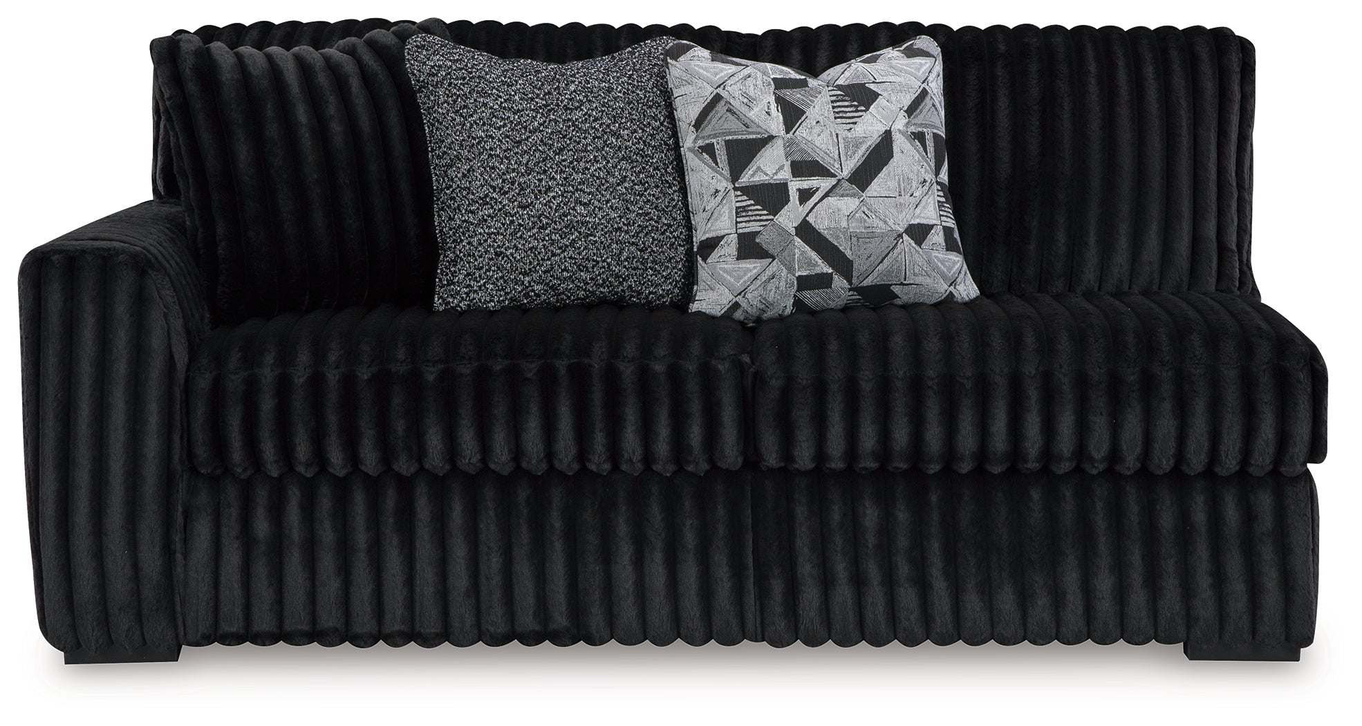 Midnight-Madness 3 Pc Sectional, Chaise and Accent Ottoman, Onyx