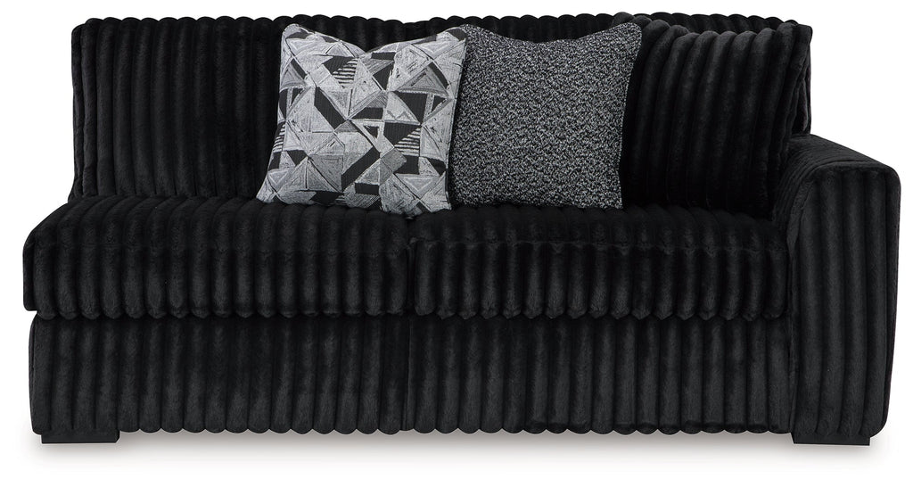 Midnight-Madness 3 Pc Sectional, Chaise and Accent Ottoman, Onyx
