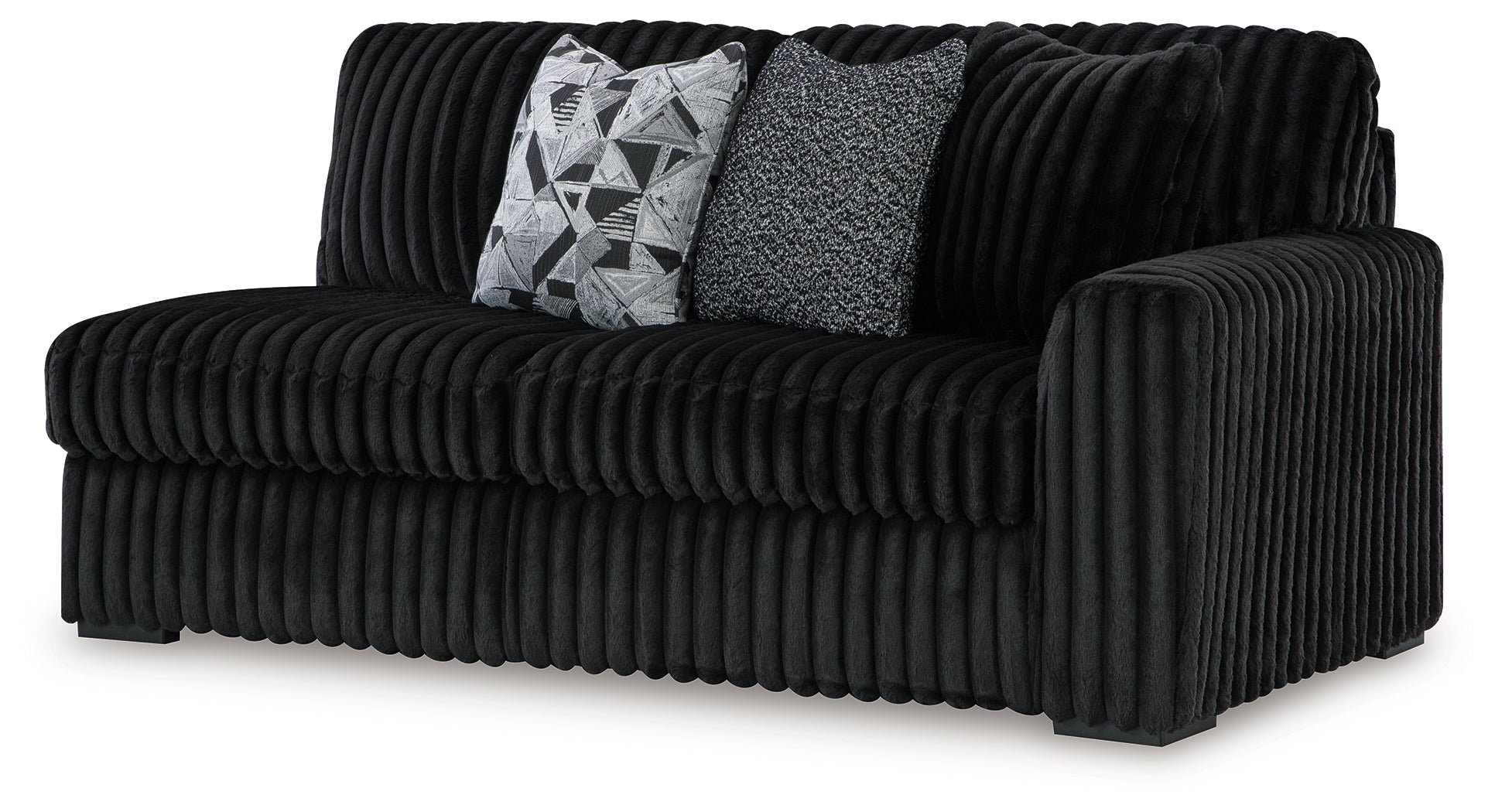 Midnight-Madness 3 Pc Sectional, Chaise and Accent Ottoman, Onyx