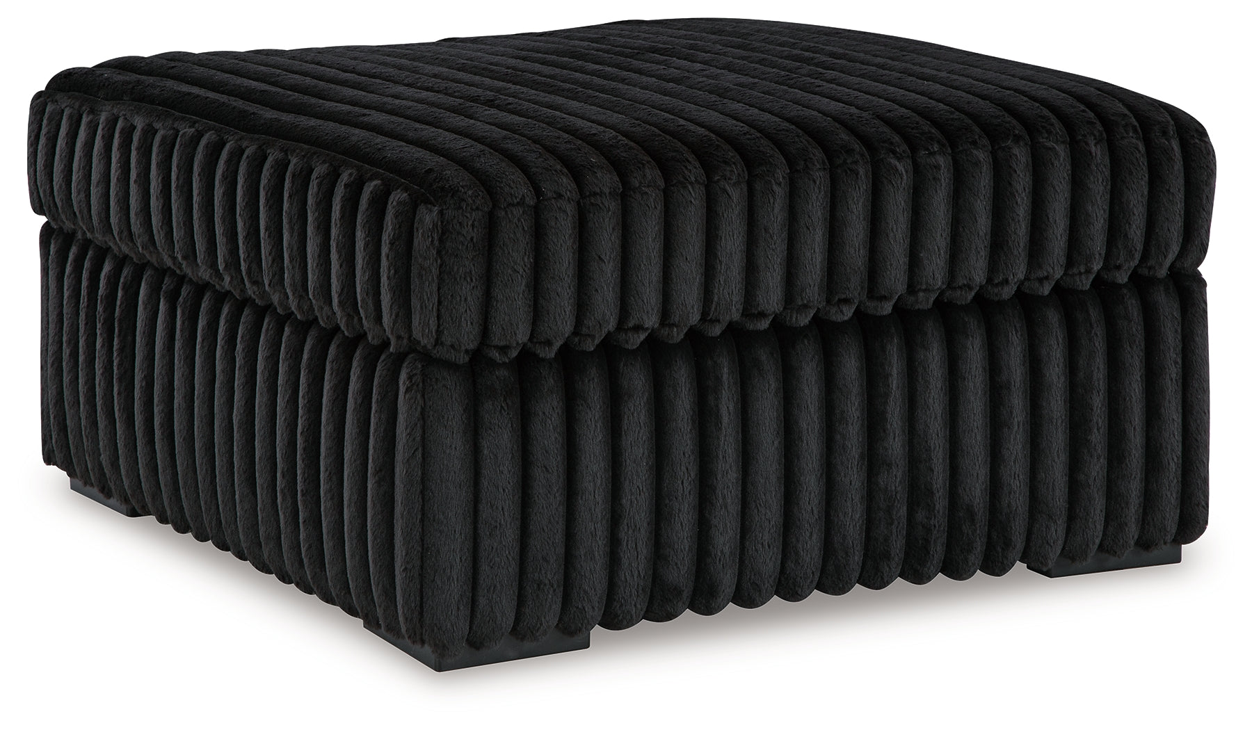 Midnight-Madness 3 Pc Sectional, Chaise and Accent Ottoman, Onyx