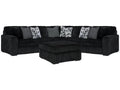 Midnight-Madness Onyx 3-Piece Sectional and Oversized Ottoman