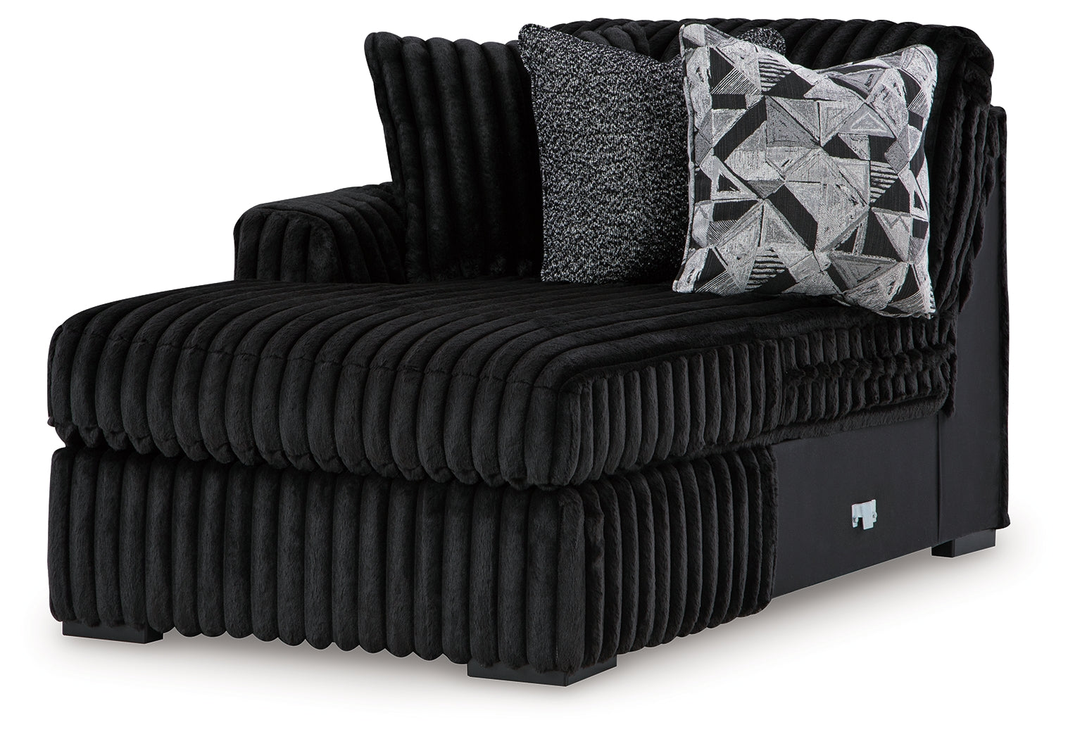 Midnight-Madness Onyx 3-Piece Sectional with Double Chaise and Ottoman