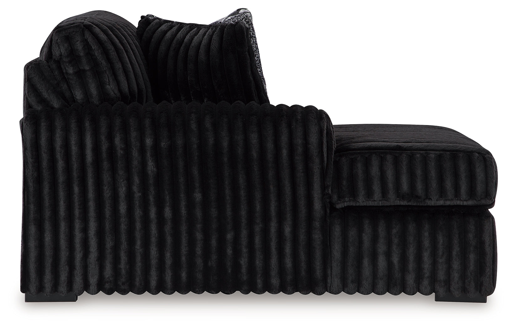 Midnight-Madness Onyx 3-Piece Sectional with Double Chaise and Ottoman