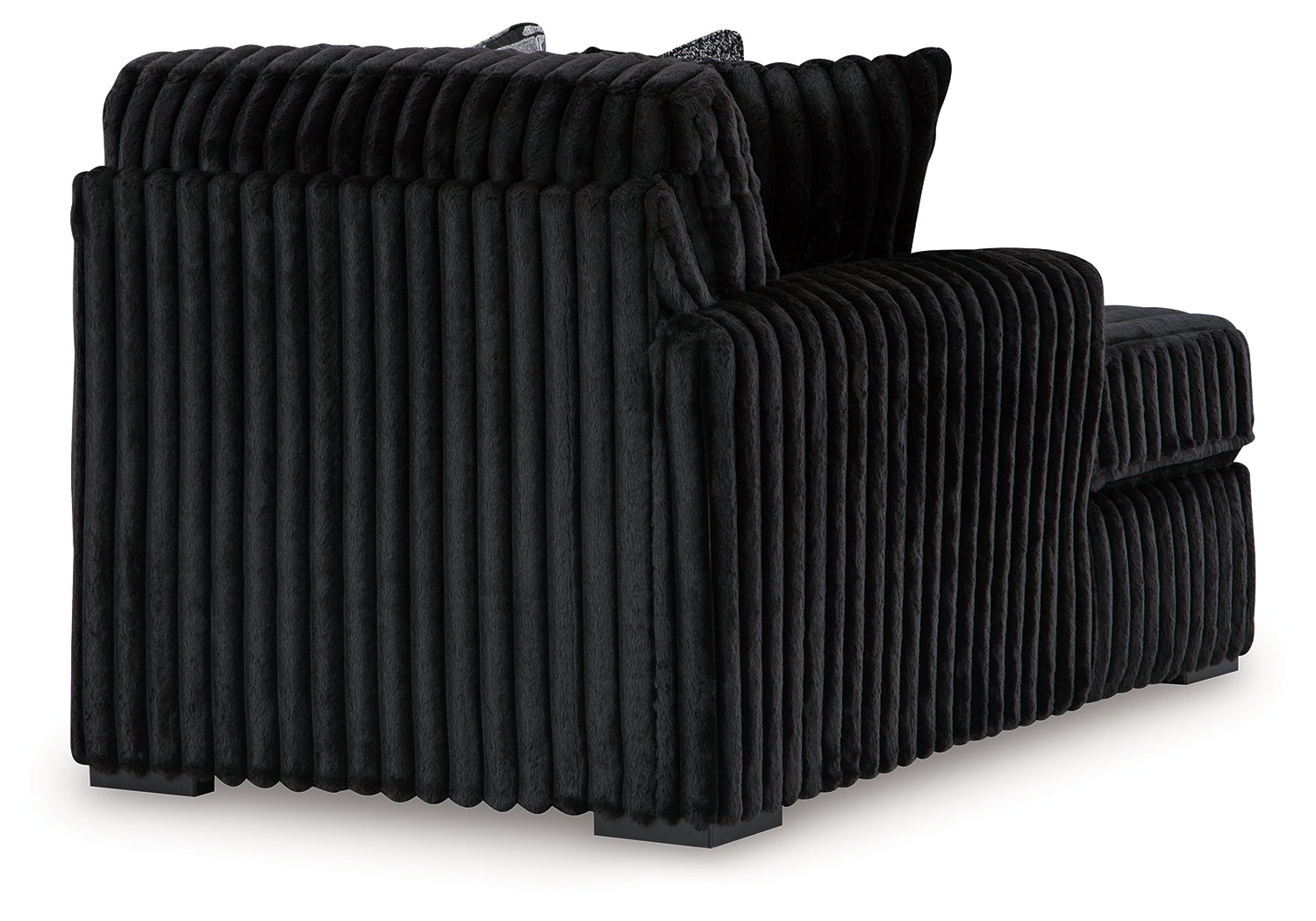 Midnight-Madness Onyx 3-Piece Sectional with Double Chaise and Ottoman