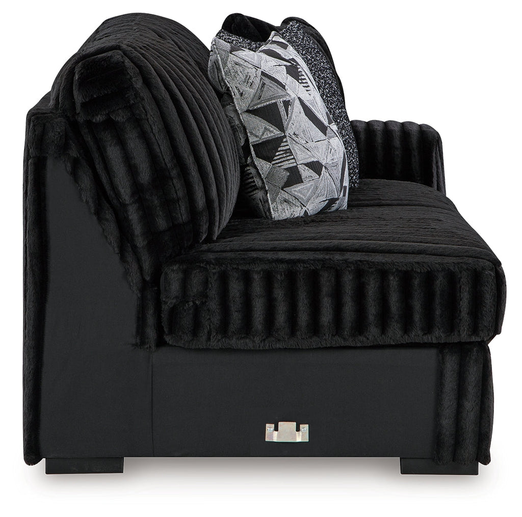 Midnight-Madness Onyx 3-Piece Sectional with Left Chaise