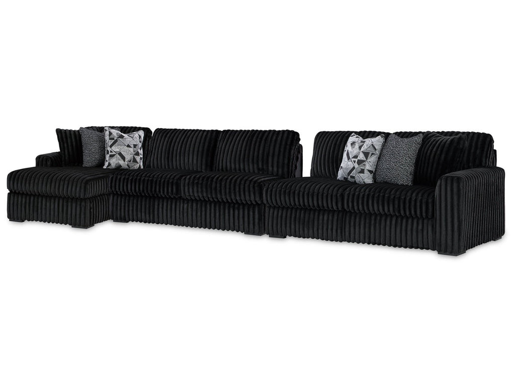 Midnight-Madness Onyx 3-Piece Sectional with Left Chaise