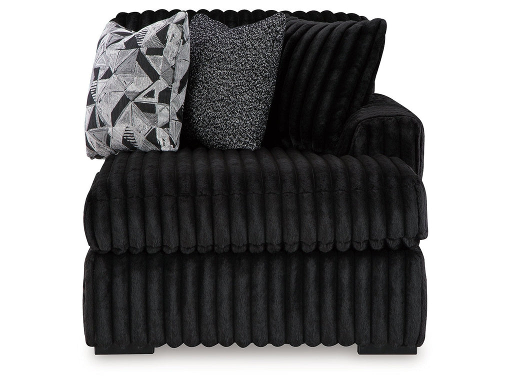 Midnight-Madness Onyx 3-Piece Sectional with Right Chaise