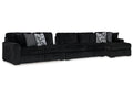 Midnight-Madness Onyx 3-Piece Sectional with Right Chaise