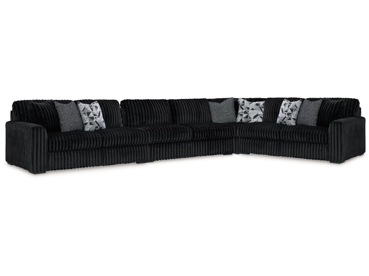 Midnight-Madness Onyx 4-Piece Sectional