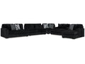 Midnight-Madness Onyx 4-Piece Sectional & Oversized Chaise