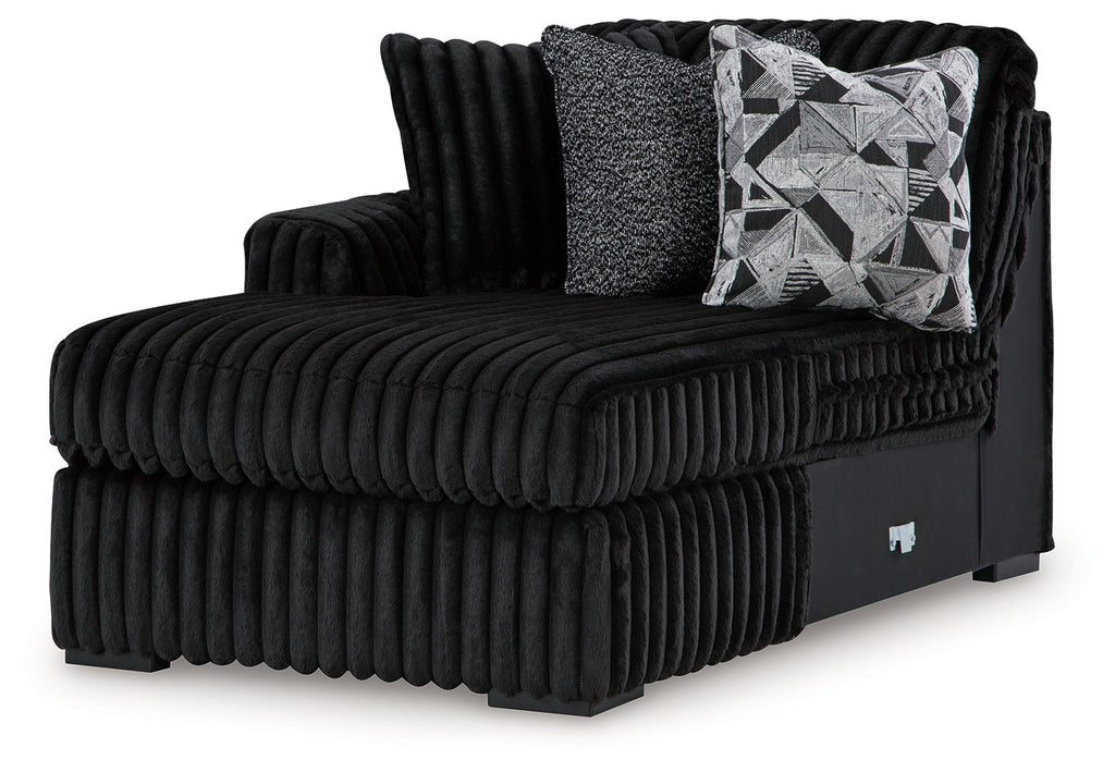 Midnight-Madness Onyx 4-Piece Sectional and Ottoman