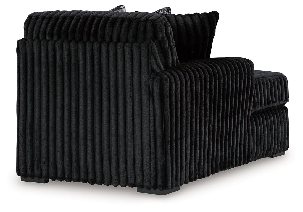 Midnight-Madness Onyx 4-Piece Sectional and Ottoman