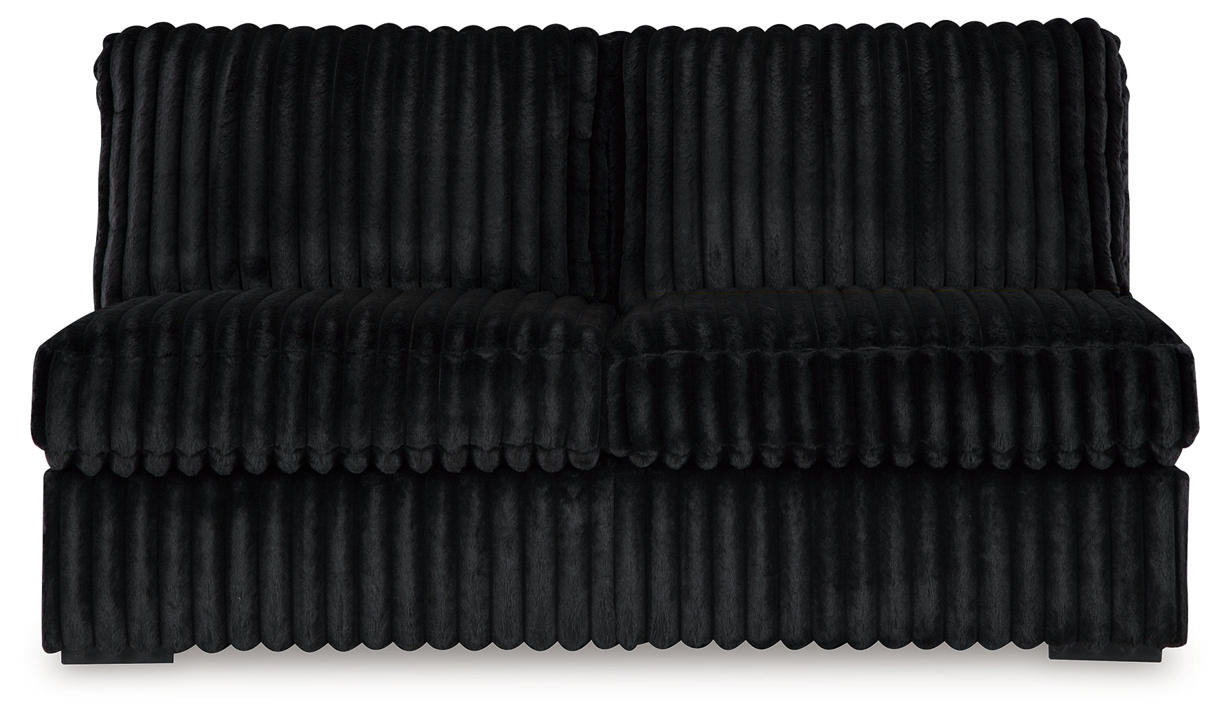 Midnight-Madness Onyx 4-Piece Sectional and Oversized Accent Ottoman