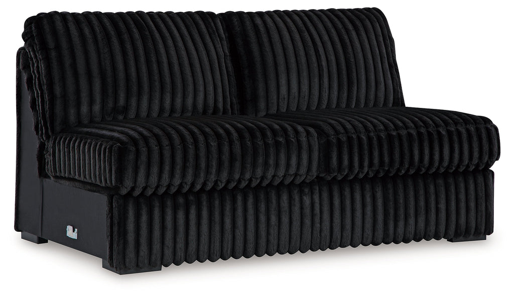Midnight-Madness Onyx 4-Piece Sectional and Oversized Accent Ottoman