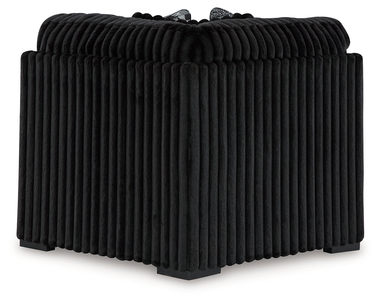 Midnight-Madness Onyx 4-Piece Sectional and Oversized Accent Ottoman