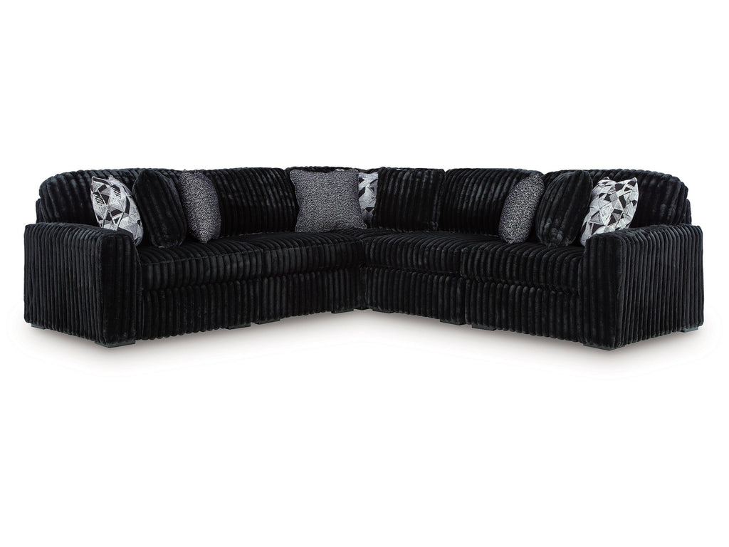 Midnight-Madness Onyx 5-Piece Sectional