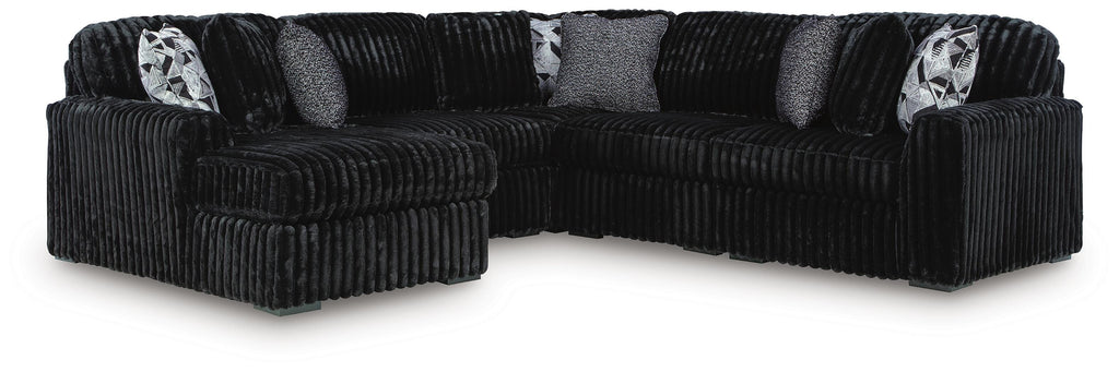 Midnight-Madness Onyx 5-Piece Sectional with Chaise