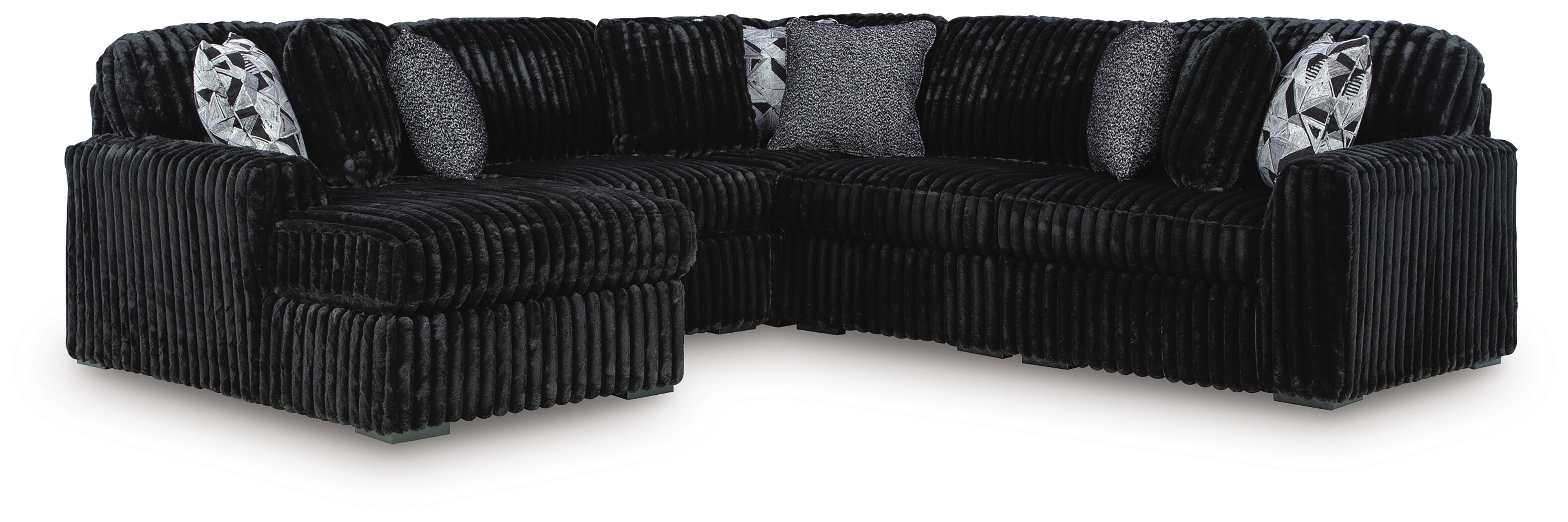 Midnight-Madness Onyx 5-Piece Sectional with Chaise
