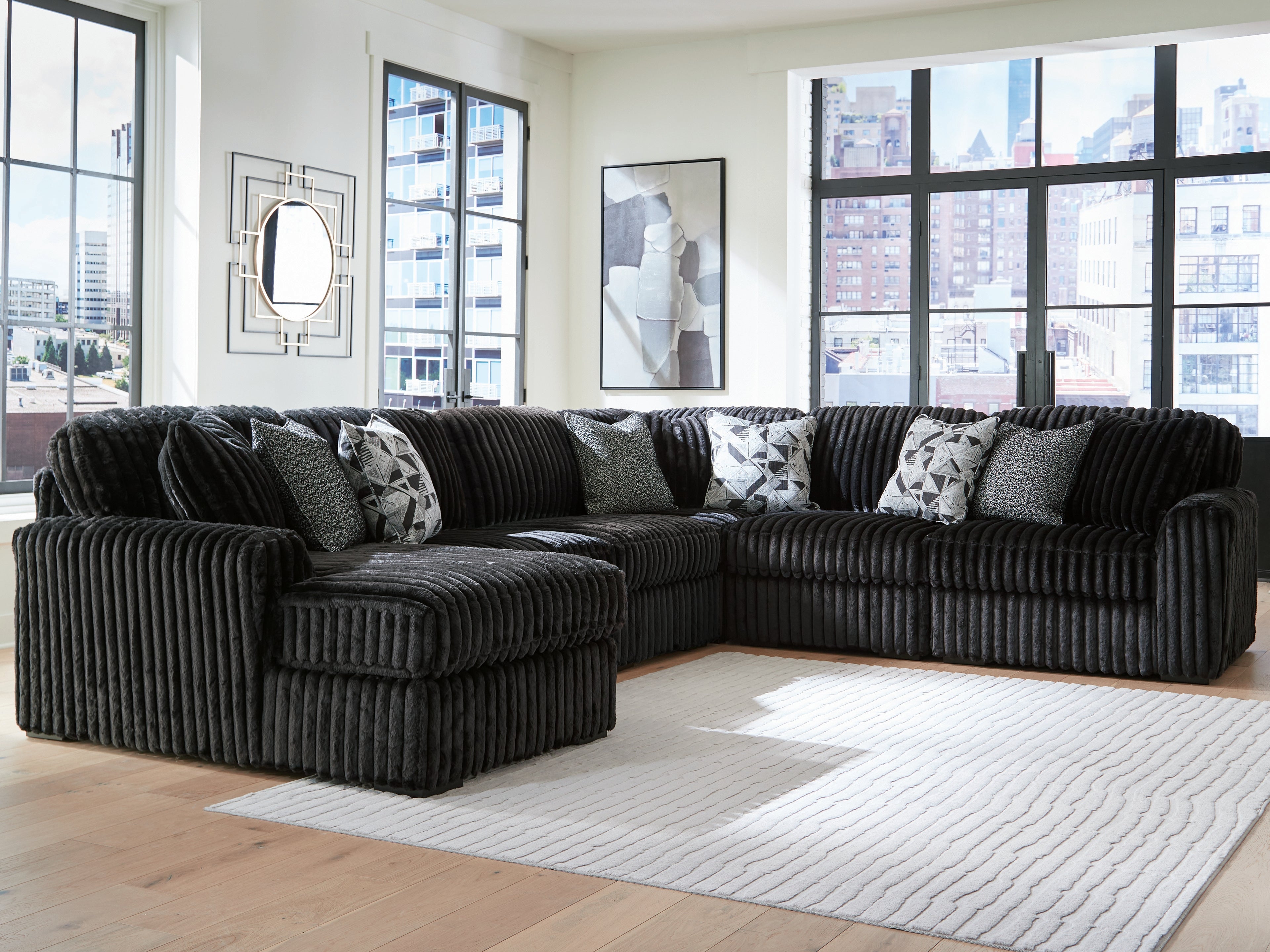Midnight-Madness Onyx 6-Piece Sectional with Left Chaise