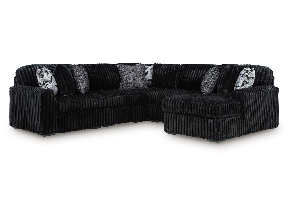 Midnight-Madness Onyx 6-Piece Sectional with Right Chaise