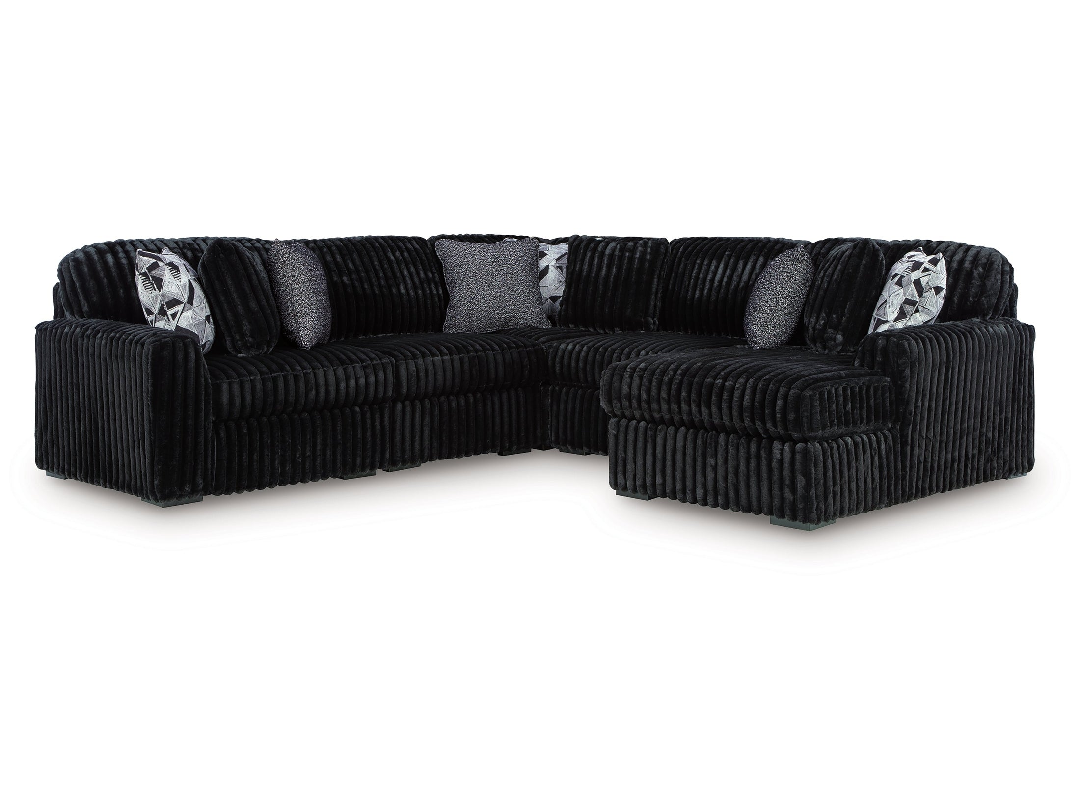 Midnight-Madness Onyx 6-Piece Sectional with Right Chaise