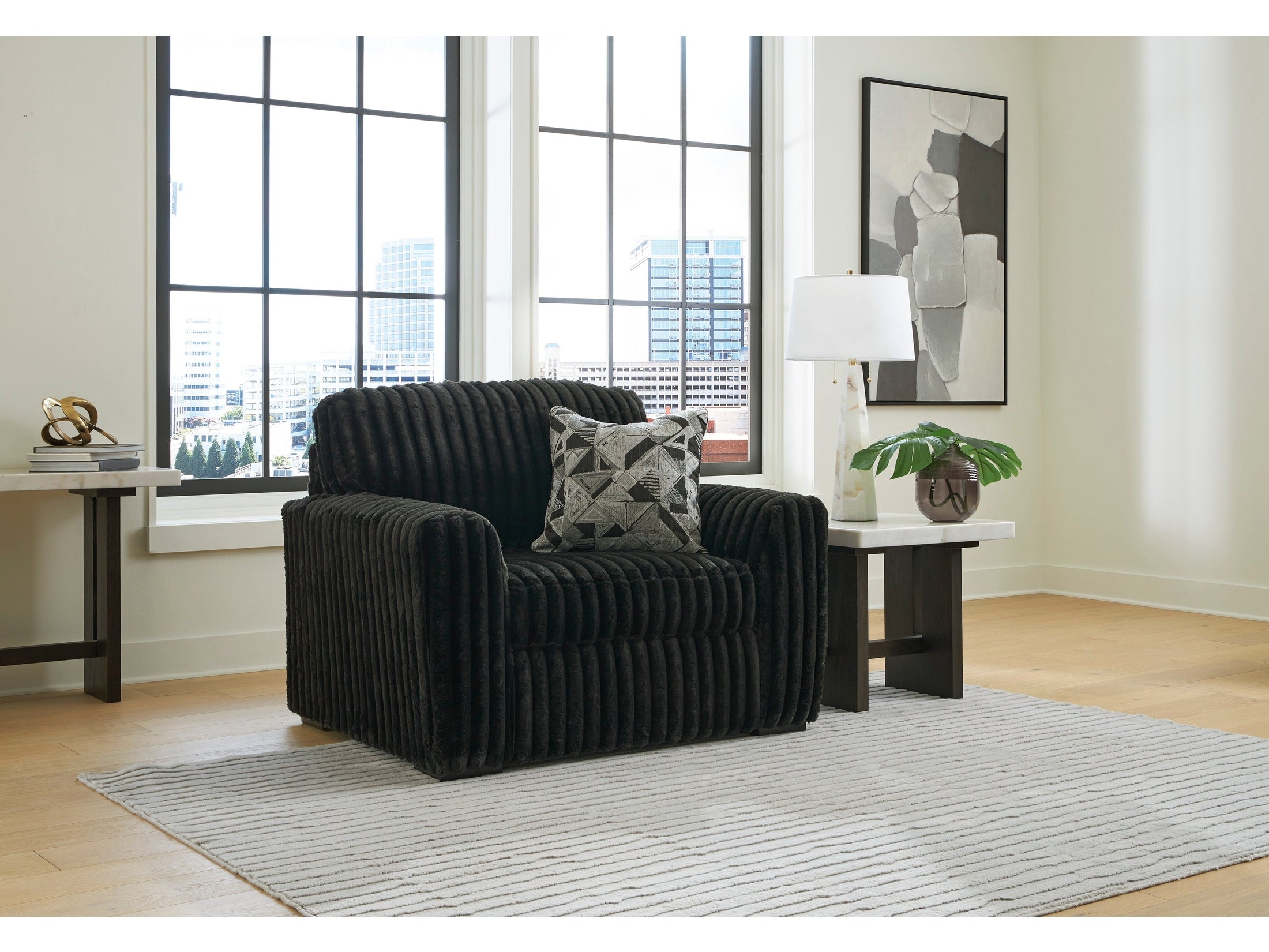 Midnight-Madness Onyx Chair and a Half