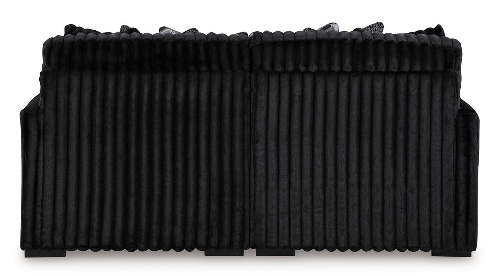 Midnight-Madness Onyx Corduroy 2-Piece Double Chaise Sectional