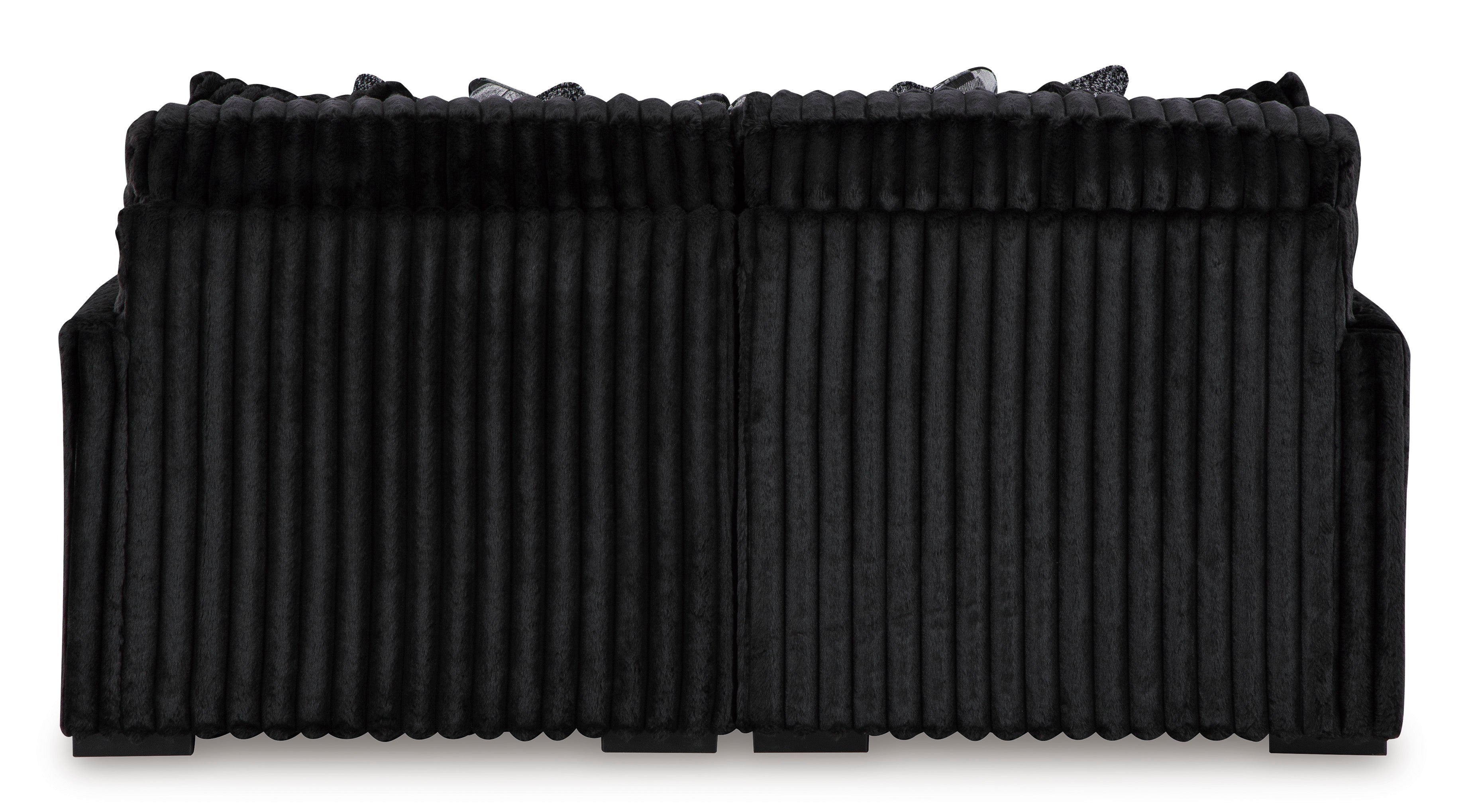 Midnight-Madness Onyx Corduroy 2-Piece Double Chaise Sectional