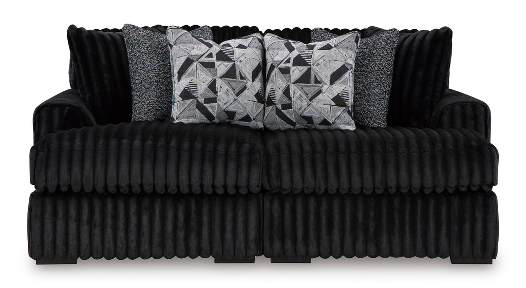 Midnight-Madness Onyx Corduroy 2-Piece Double Chaise Sectional