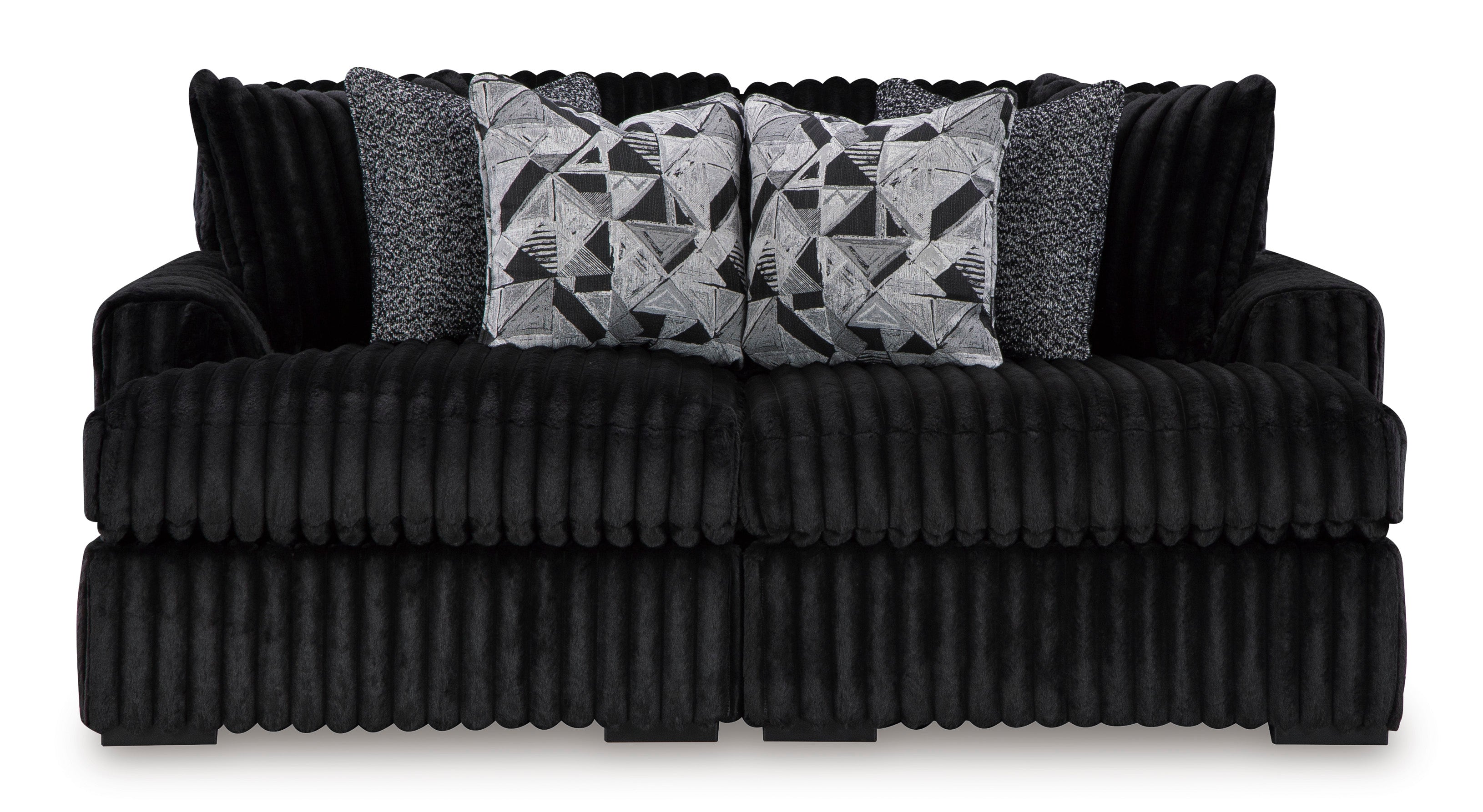 Midnight-Madness Onyx Corduroy 2-Piece Double Chaise Sectional