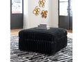Midnight-Madness Onyx Corduroy Oversized Accent Ottoman