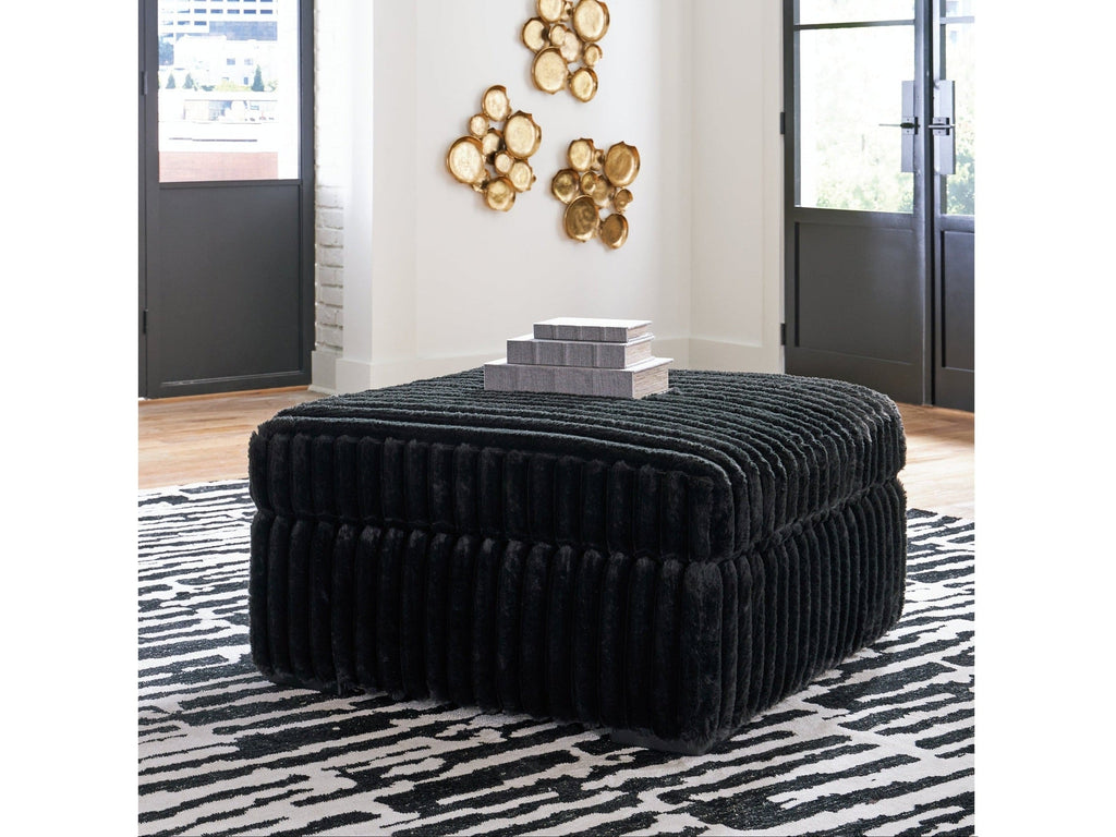 Midnight-Madness Onyx Corduroy 4-Piece RAF Chaise Sectional