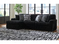 Midnight-Madness Onyx Corduroy 2-Piece LAF Chaise Sectional