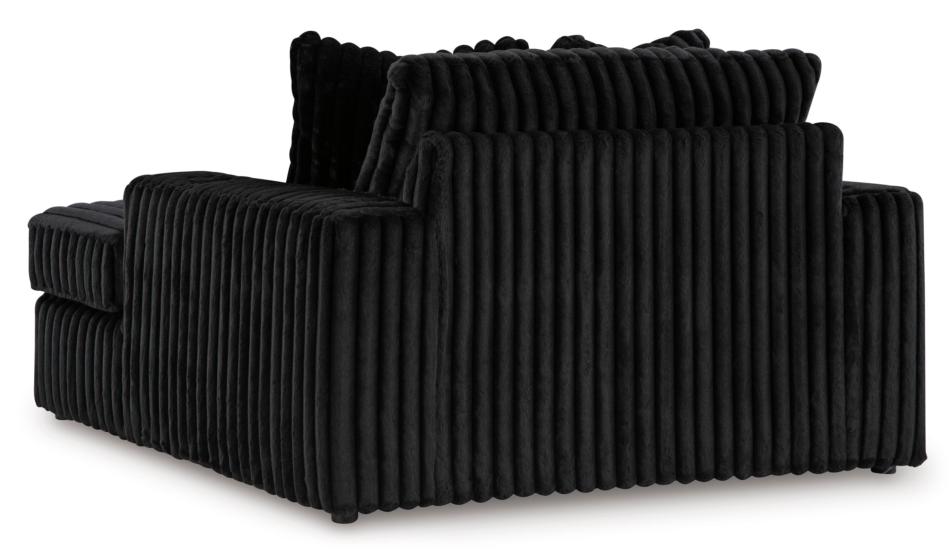 Midnight-Madness Onyx Corduroy 4-Piece LAF Chaise Sectional