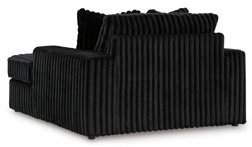 Midnight-Madness Onyx Corduroy 2-Piece LAF Chaise Sectional