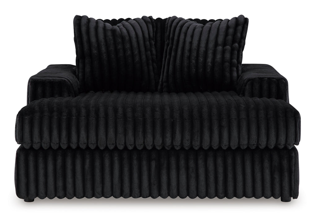 Midnight-Madness Onyx Corduroy 3-Piece Double Chaise Sectional