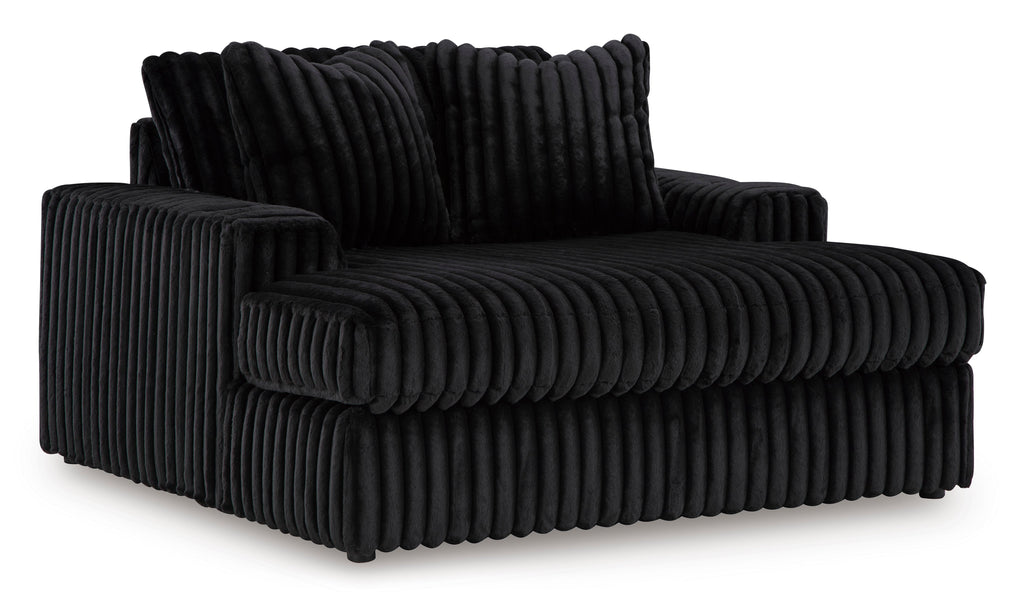Midnight-Madness Onyx Corduroy 2-Piece LAF Chaise Sectional