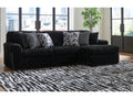 Midnight-Madness Onyx Corduroy 2-Piece RAF Chaise Sectional