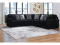 Midnight-Madness Onyx Corduroy 3-Piece Symmetrical Sectional