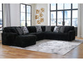 Midnight-Madness Onyx Corduroy 4-Piece LAF Chaise Sectional